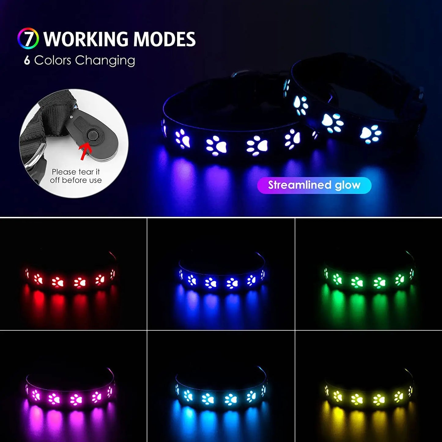 Zhejiang CN Rechargeable LED DogCollar USB C HighIntensity IlluminationTechnology System