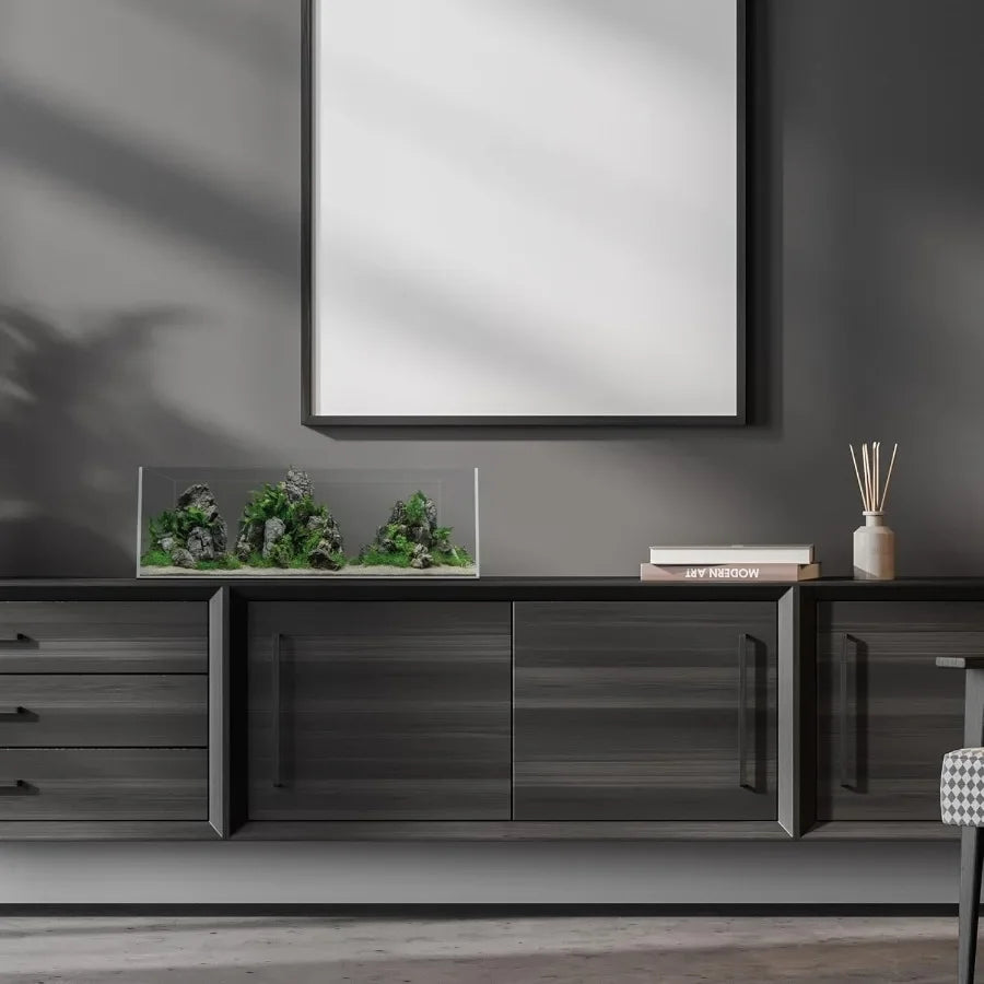 Hign-concerned UltraClear Rimless Fish Tank 3.4-Gallon Capacity Leveling Mat Included