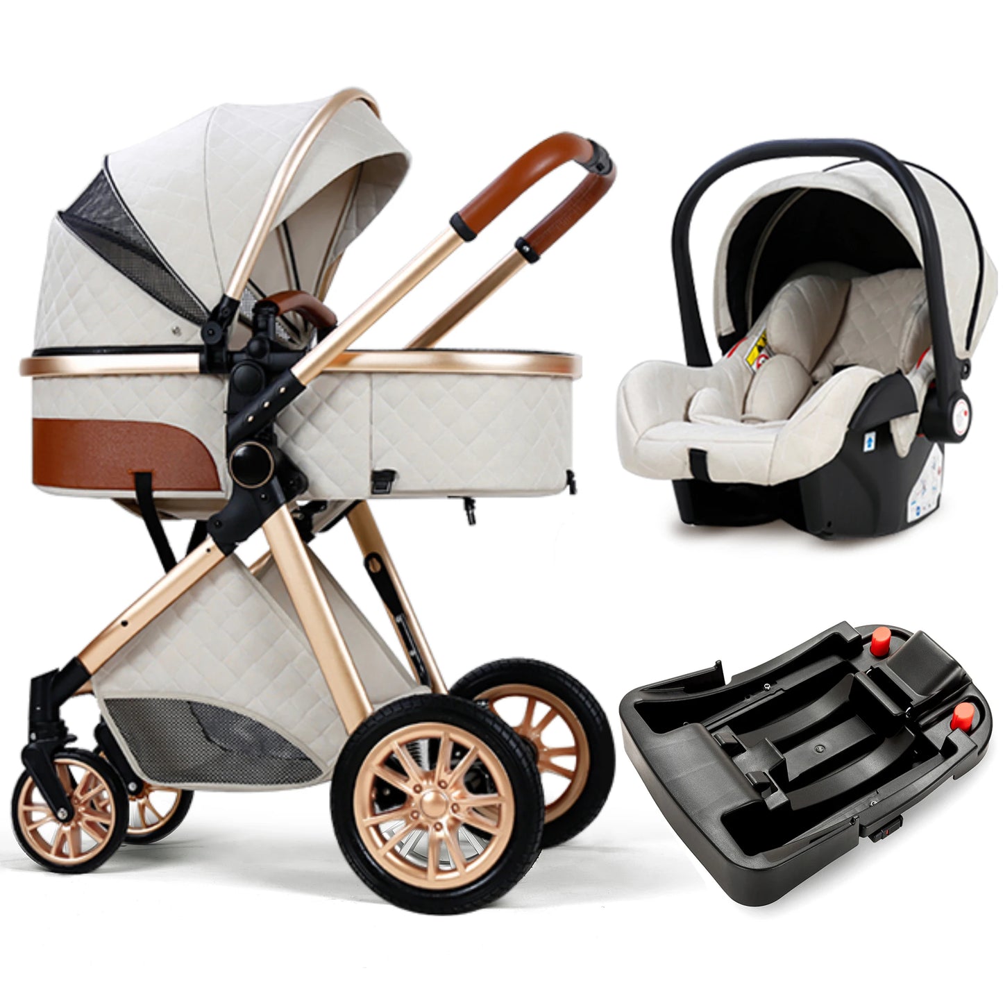 Fashion Baby Stroller 3 in 1 Baby Travel System Newborn Baby Cart Portable Pushchair Baby Cradel Infant Carrier Free Shipping