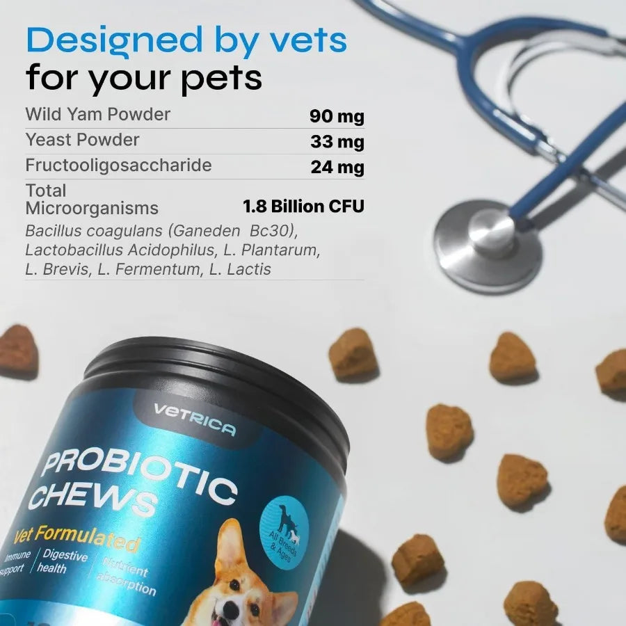 Hign-concerned Probiotics for Dogs Gastrointestinal Health Chews Supporting Immunity