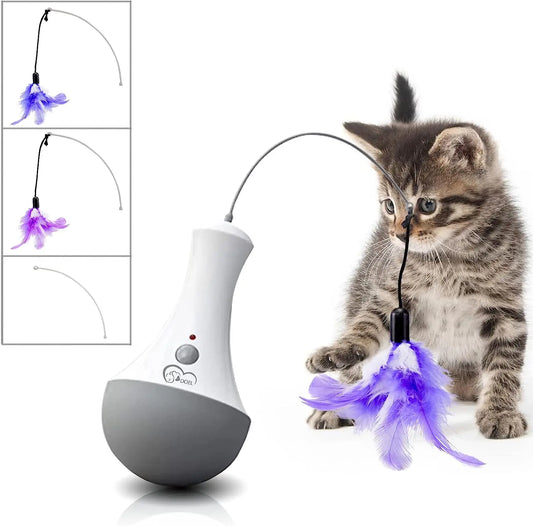 Superinteractive Multisensory Cat Feathering Teaser Toy For Indoor Pet Enrichment