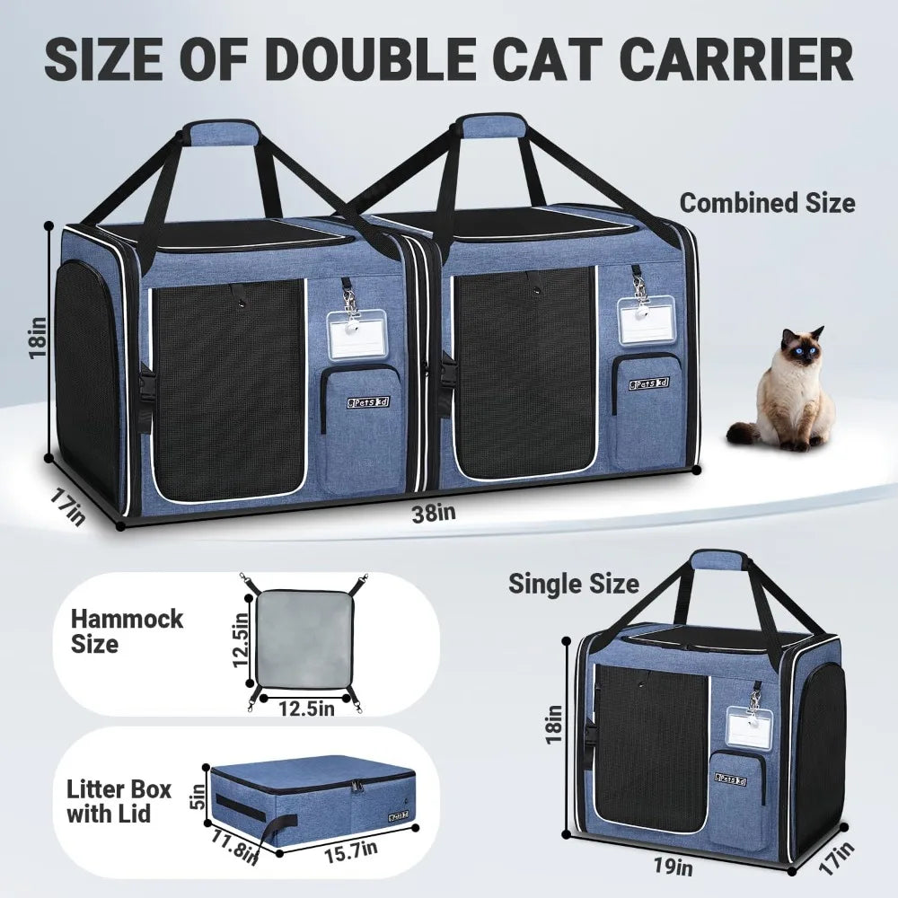 TIFICY 2 In 1 Cat TravelingWithPets Carrier LitterBox Multicat DurabilityEnhanced