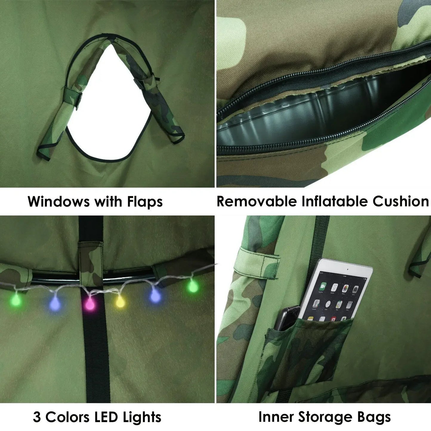 Hanging Tree Tent Indoor Outdoor Hanging Tent Waterproof Tree Ceiling Pod Portable Hang Out Huggle Pod Play Tent w/ Light String