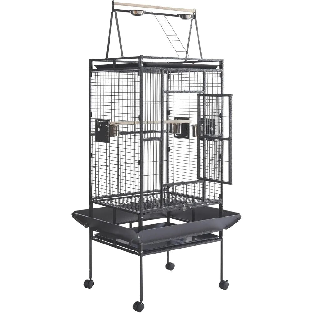 Gap IndustrialGrade Iron Parrot Aviary Enclosure With Rolling Stainless StandWithTray