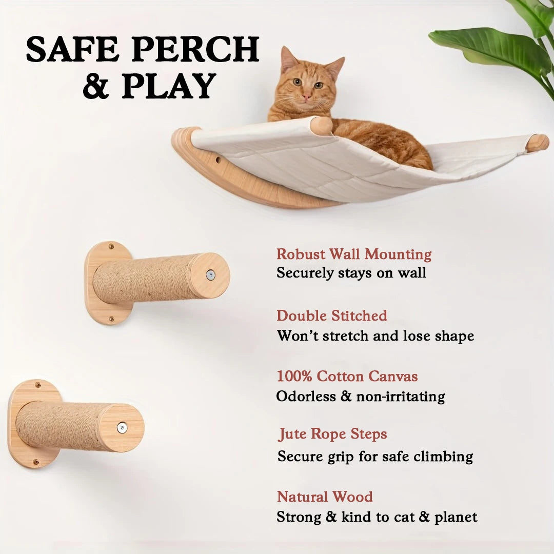 Guangdong Cat Hammock Wall Mounted Superlong DoubleTier Perches Restful Lounging