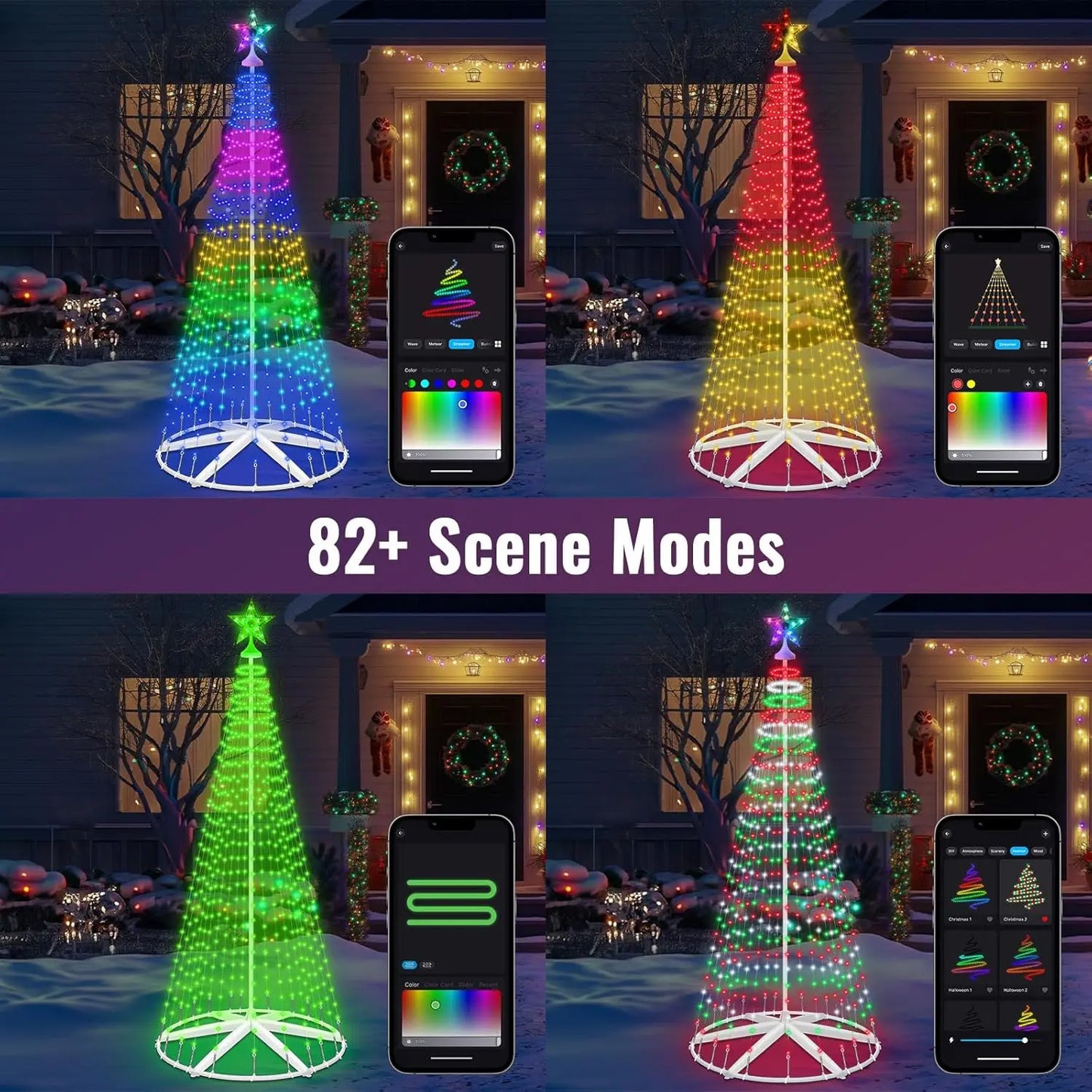 XMSJ Lighted Outdoor Christmas Tree Smart App Control Music Sync
