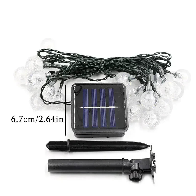 HOUHOM Solar Crystal Globe Fairy Lights Outdoor String