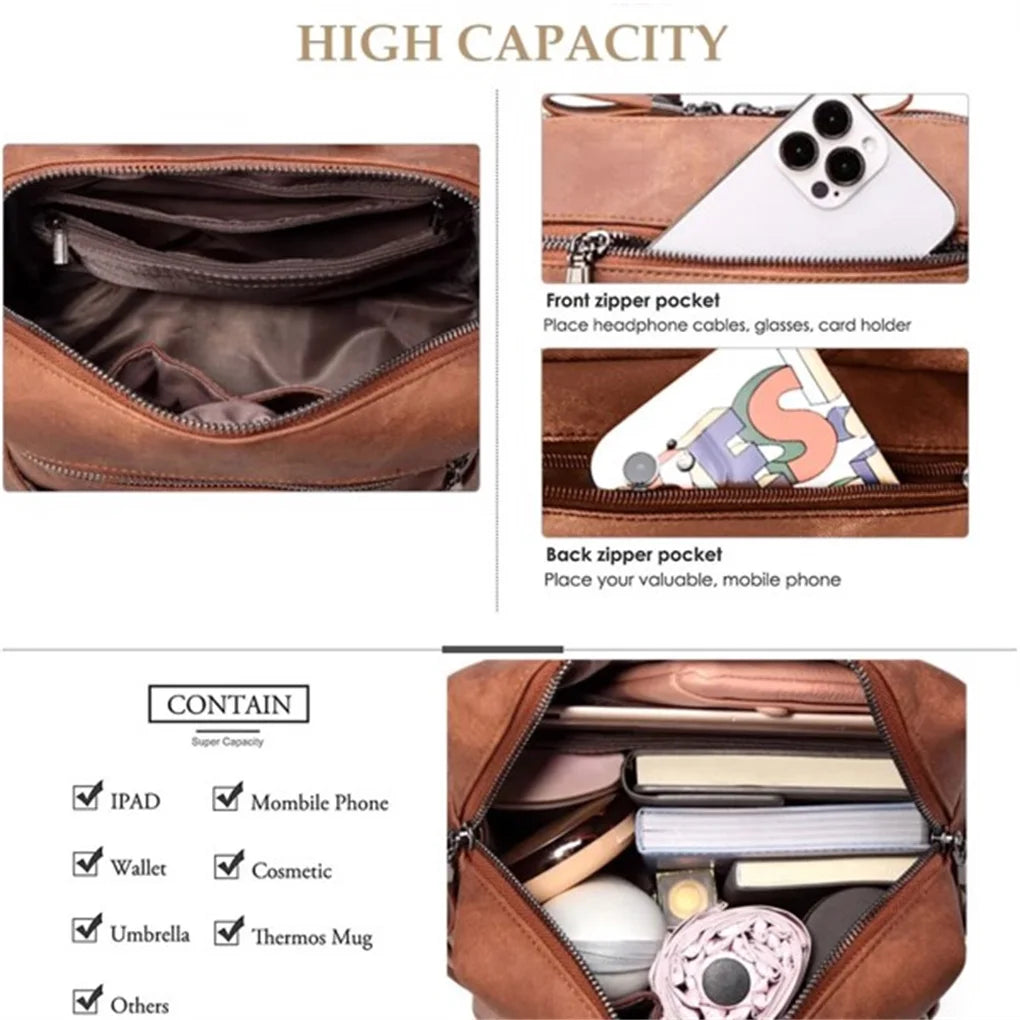 Guangdong Waterproof PU Leather Backpack Purse for Women