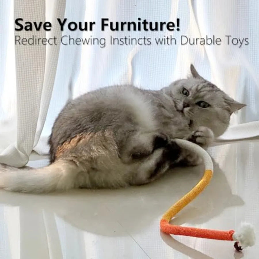 Hignconcerned Cat Chew RopeToys Set NaturalSisal CottonRope WithCatnip IndoorPlay