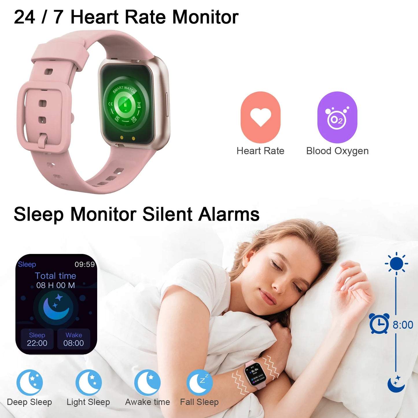 Nerunsa Smartwatch Fitness Tracker Pedometer Sleep Monitor