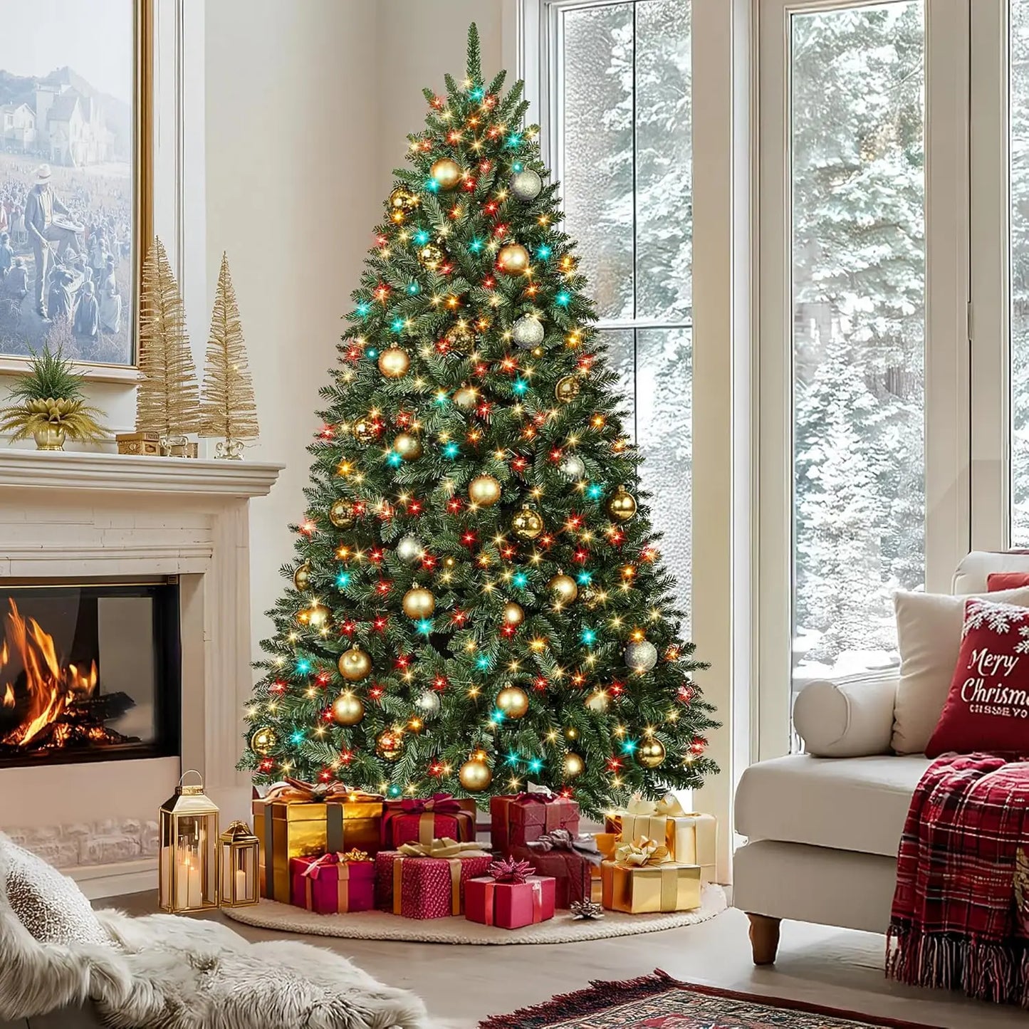 XMSJ Prelit Christmas Tree With 270 LED Lights App Control