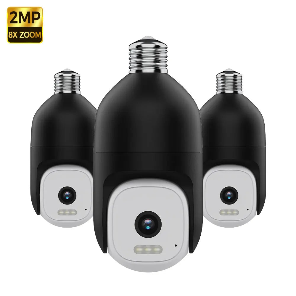 E27 Light Bulb Camera WIFI Outdoor Security Camera 360° PTZ PIR Smart Light Auto Track Waterproof CCTV Surveillance Camera IP