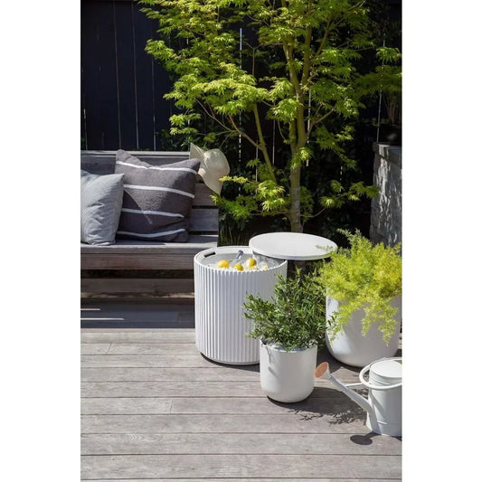 Outdoor Cooler Side Table - 2 in 1 - Designed for use as Side Table, Patio Table, Patio Decor and Outdoor Bar