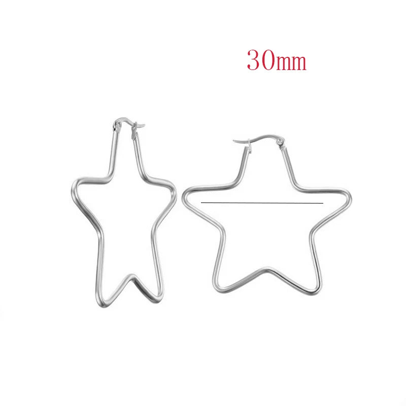 GDKLCN Elegant Hollow Five Star Earrings Cuff Jewelry Gift