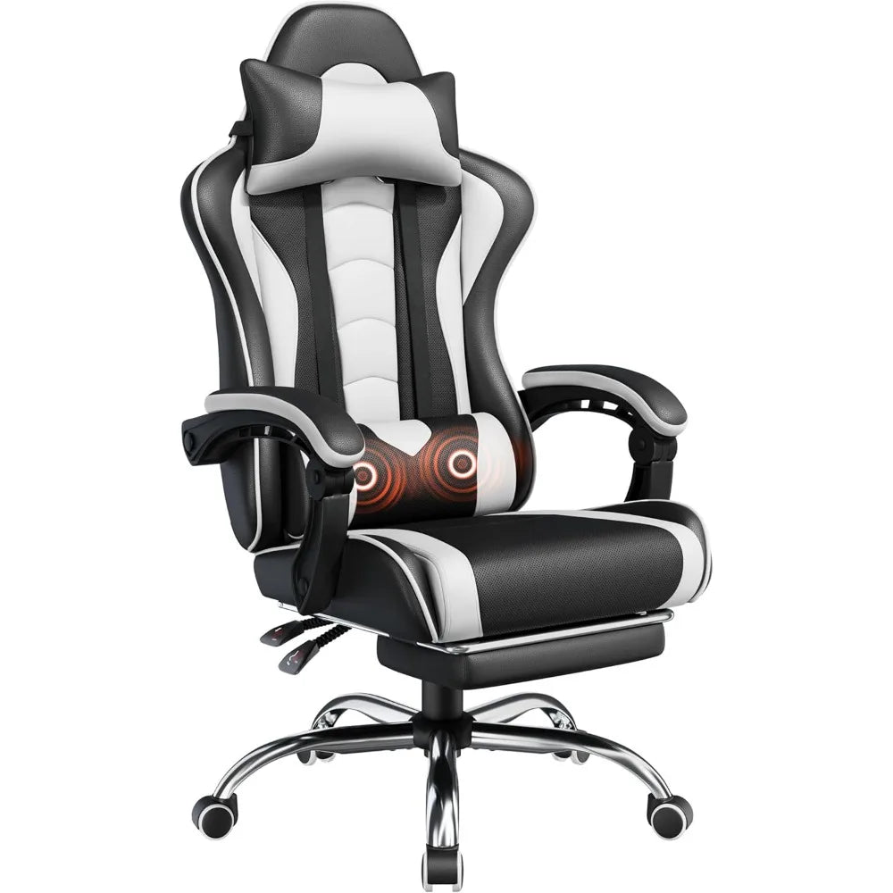Ergonomics Gaming Chair With Swivel Headrest And Massage