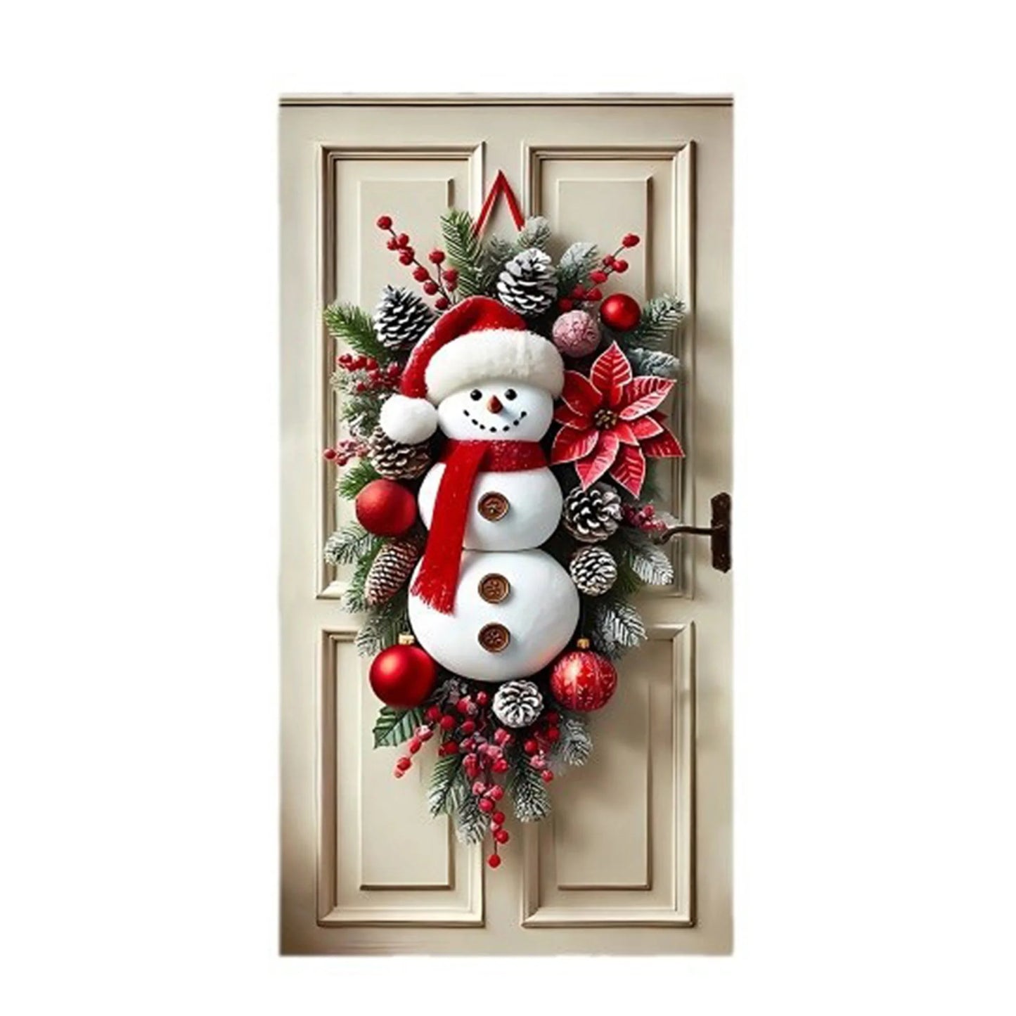 Festive Santa Claus Christmas Door Cover for Front Door Decor