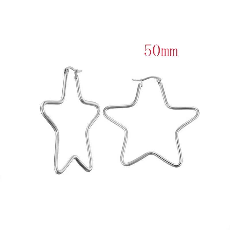 GDKLCN Elegant Hollow Five Star Earrings Cuff Jewelry Gift