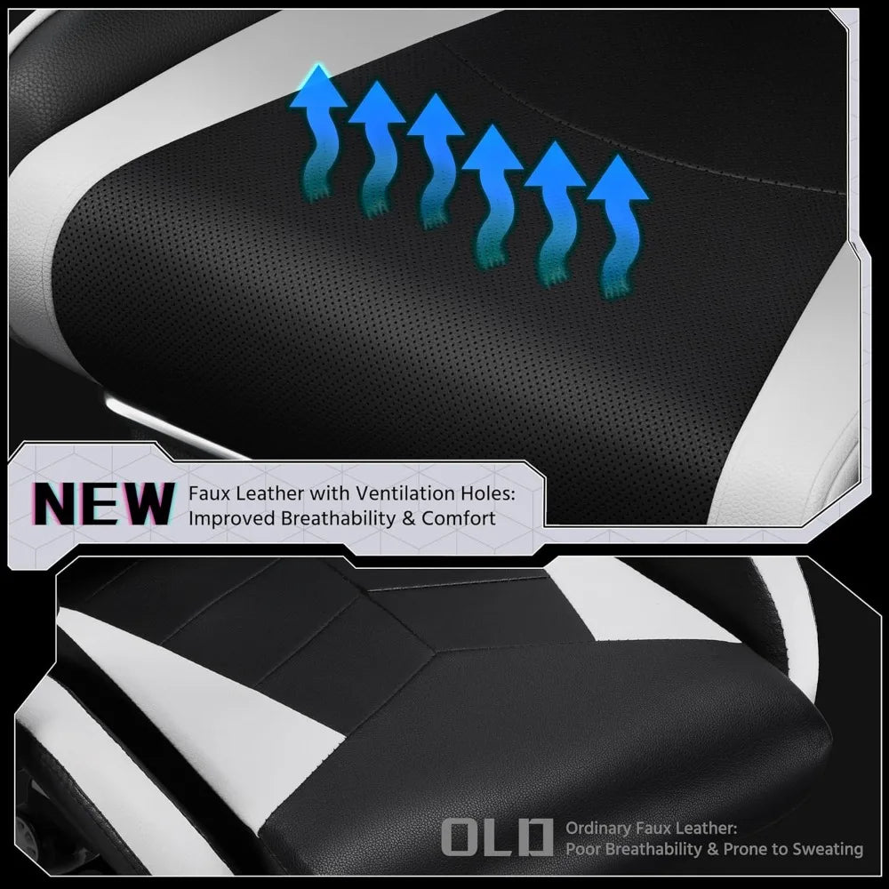 Ergonomics Gaming Chair With Swivel Headrest And Massage