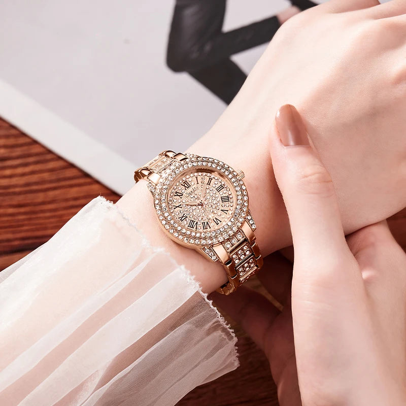 LIGE Luxury Classic Womens Quartz Wristwatch Alloy Strap