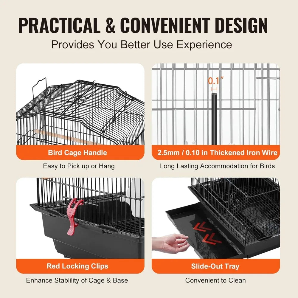 Color IndustrialGrade StainlessSteel BirdCage OpenTop Parrot Enclosure HeavyDuty Design Premium