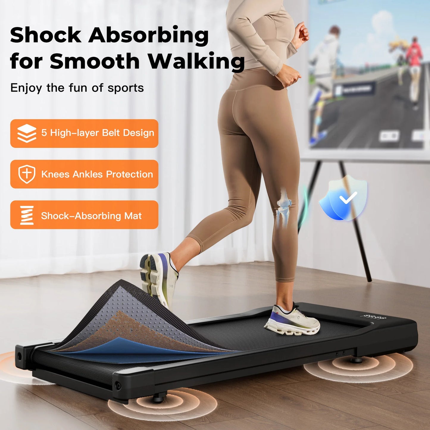 Superun Portable Under Desk Treadmill with Remote Control