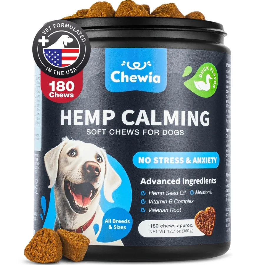 Hign-concerned Hemp Calming Dog Chews With Melatonin Valerian Chamomile Extract Vitamin B Complex Anxiety Relief