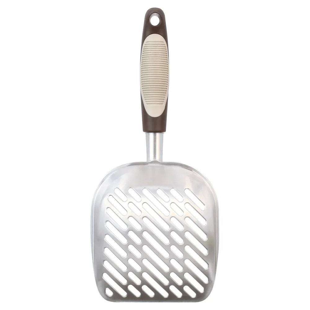Hign-concerned Industrial Grade Aluminum Cat Litter Scoop Ergonomic TPR SlottedDesign