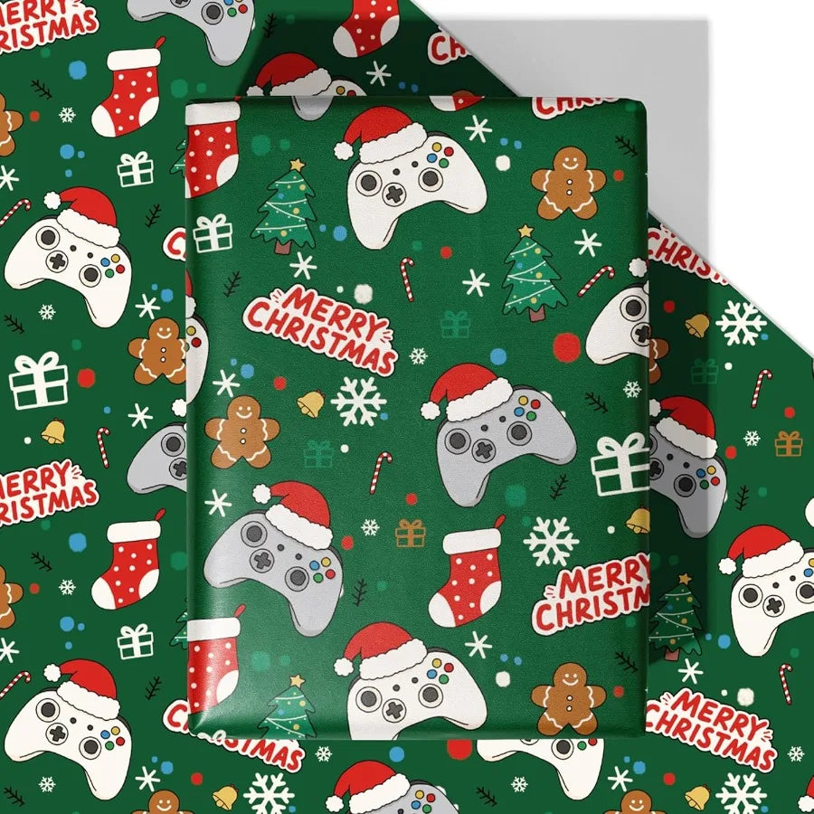 Christmas Wrapping Paper With Holiday Tree Merry Christmas