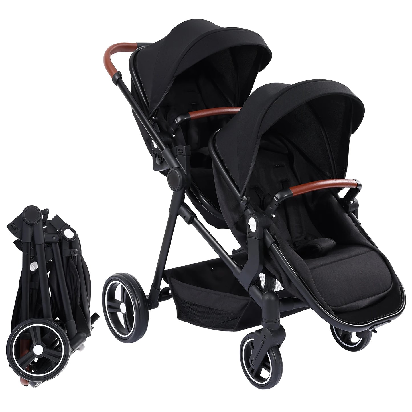 Double Stroller Tandem For Infant And Toddler Collapsible Positioning ComprehensiveManagement