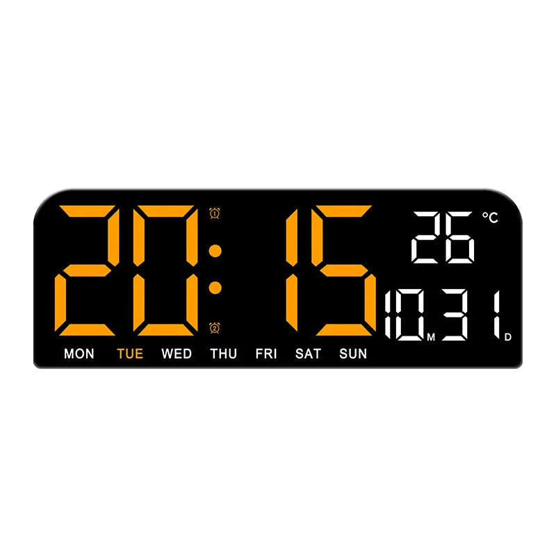TIMESS Digital Alarm Clock with Large Display, Weekly Temperature & Date Display, Silent USB-Powered Clock for Bedroom, Office,