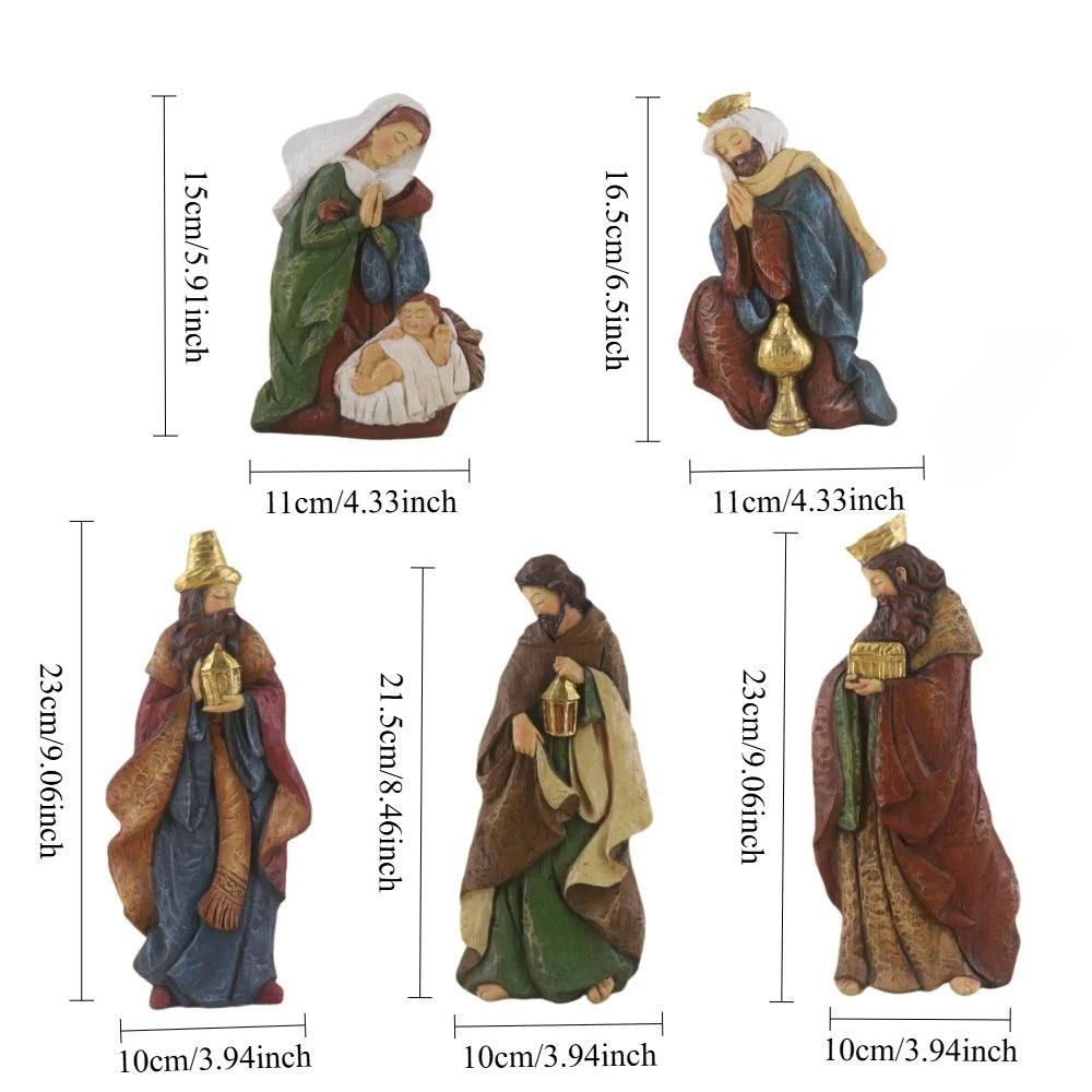 DEANSEN Nativity Scene Figurines Holy Manger Christmas Decor