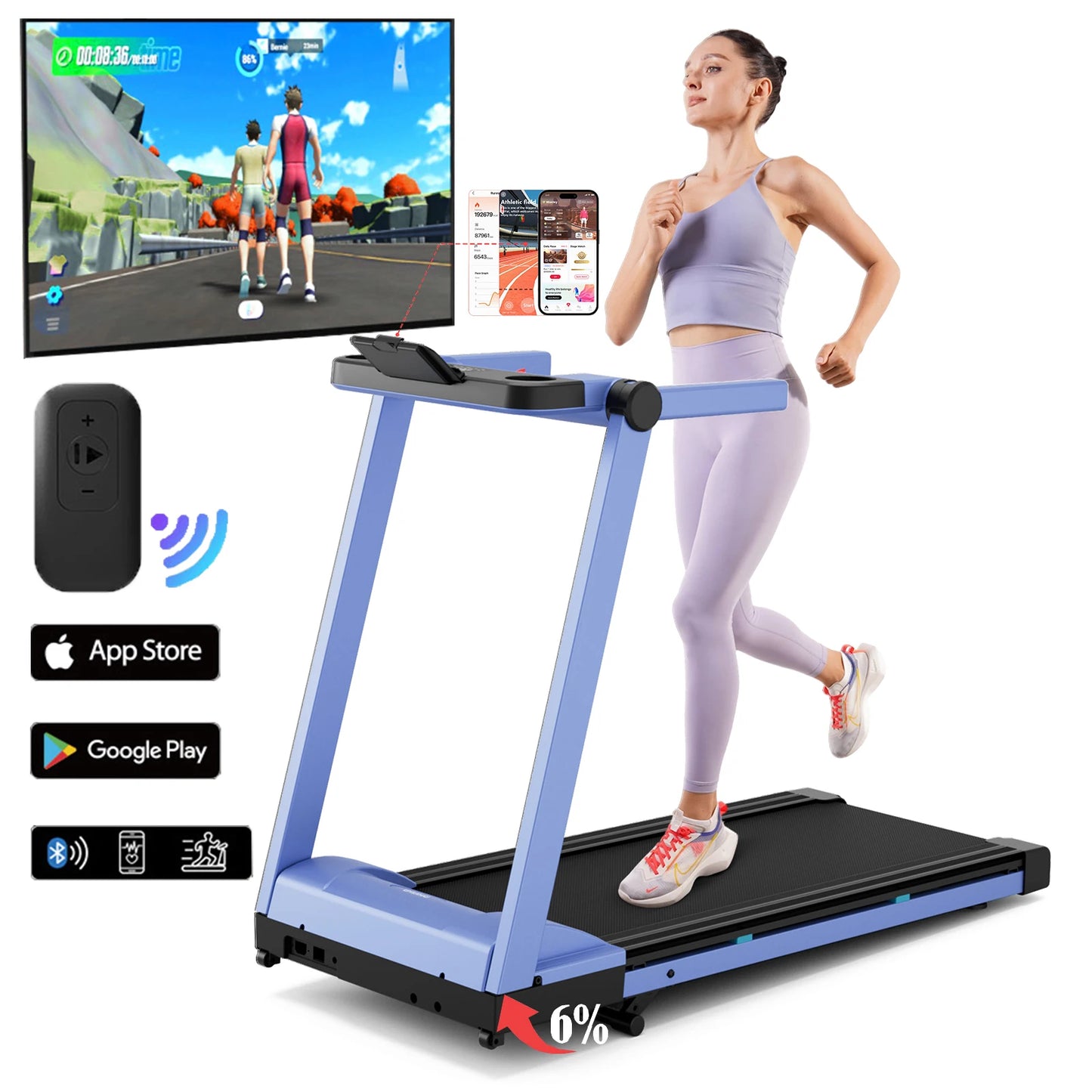 Superun Foldable Incline Home Treadmill Walking Pad