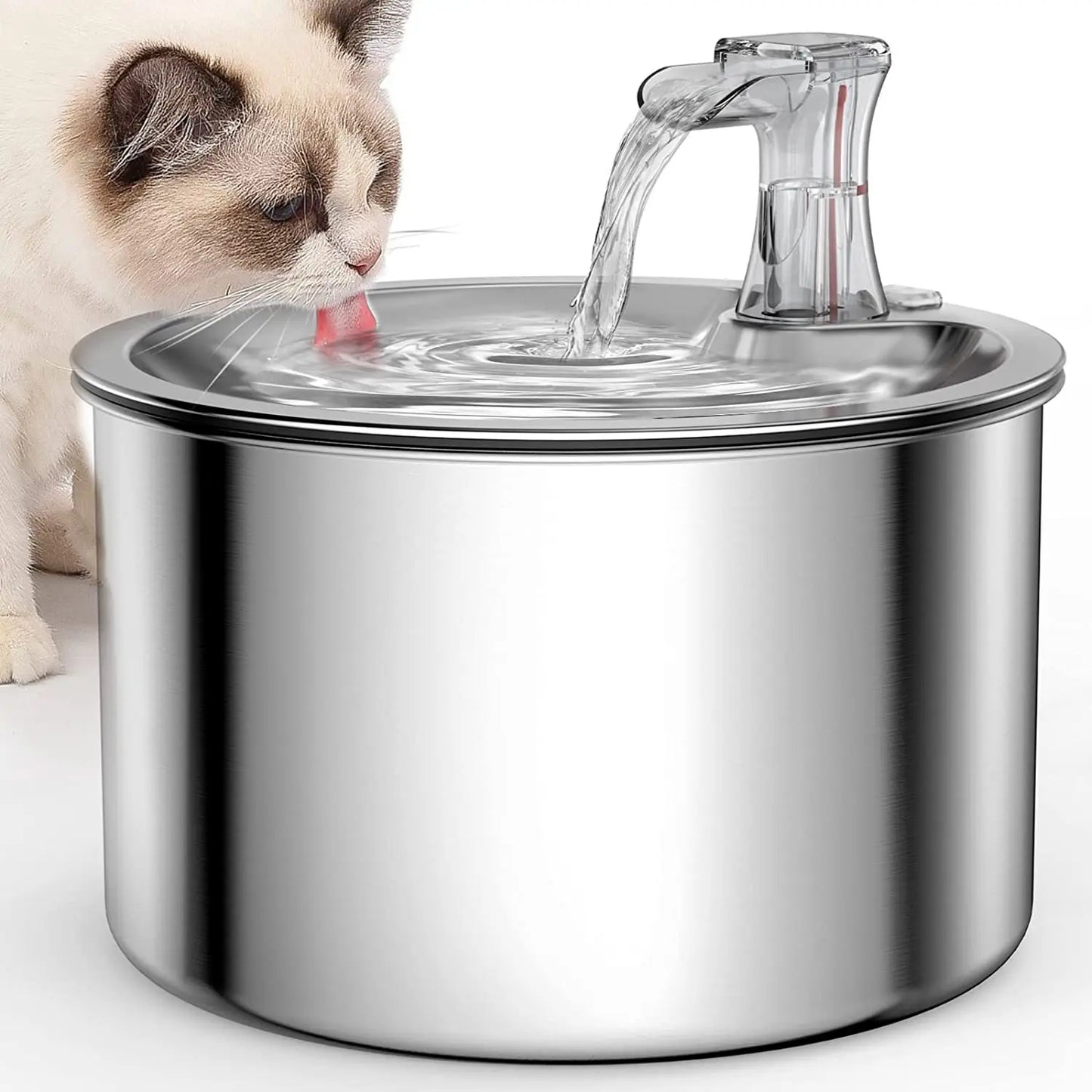 NPET Automatic Cat Water Fountain Stainless Steel Featuring Leakproofing Engineering