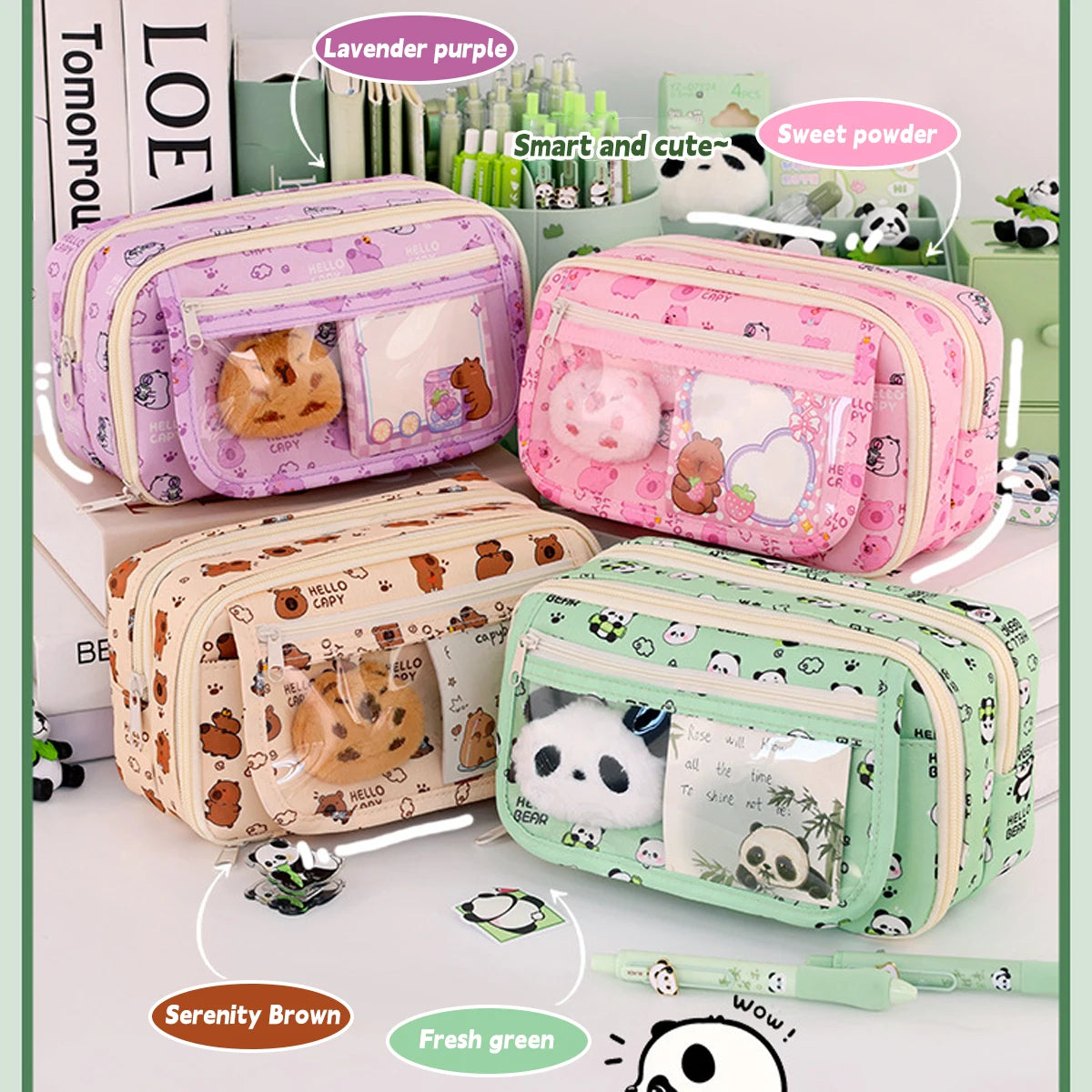 Dot Ding Kawaii Pencil Case Panda Design High Capacity
