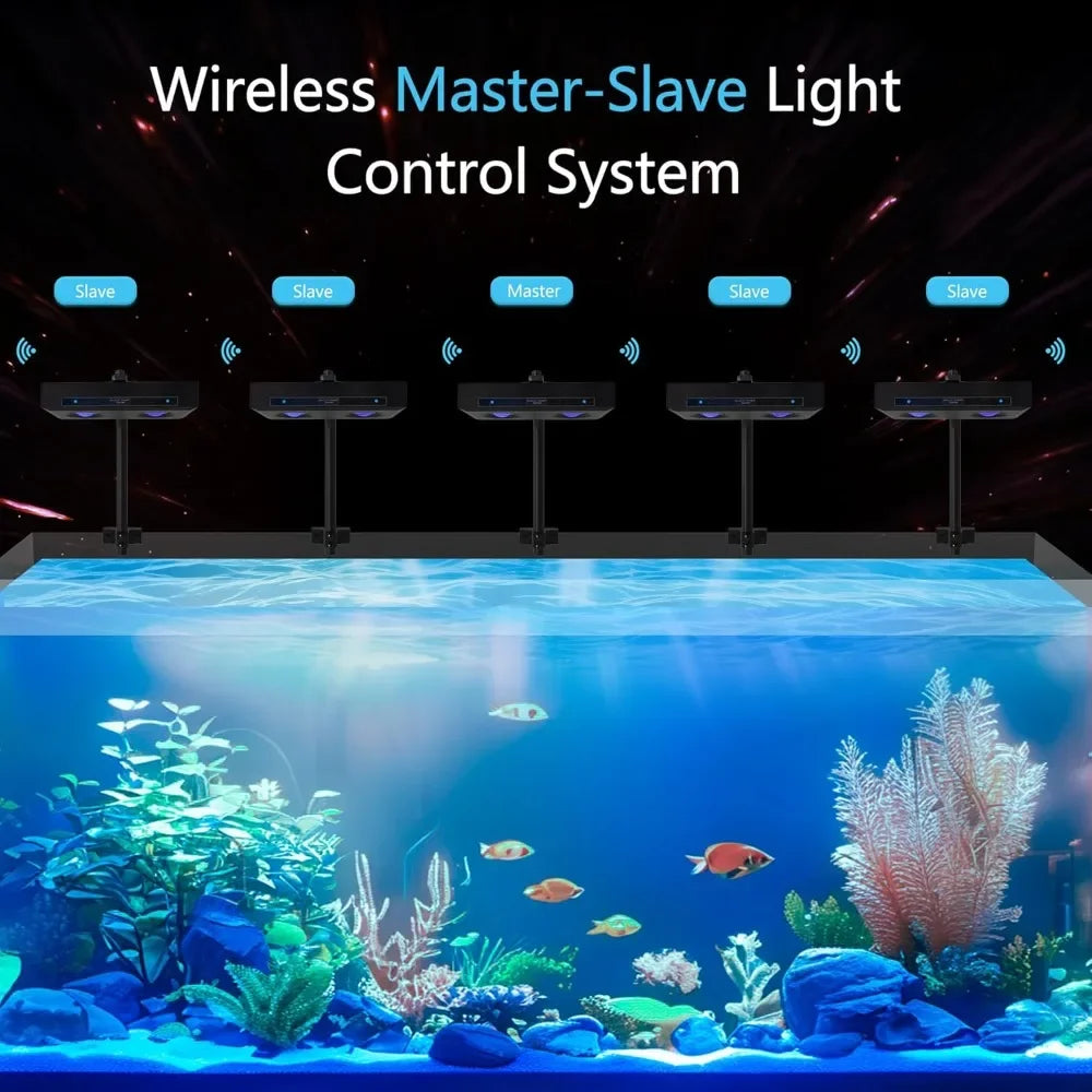 XMSJ Advanced Programmable Marine Aquarium Light SunriseDusk Full Spectrum Dimmable
