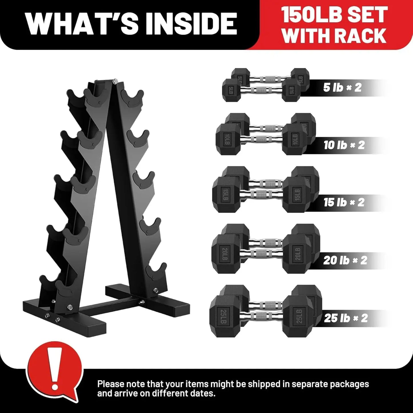 Hex Dumbbell Set with Rack for Home Gym