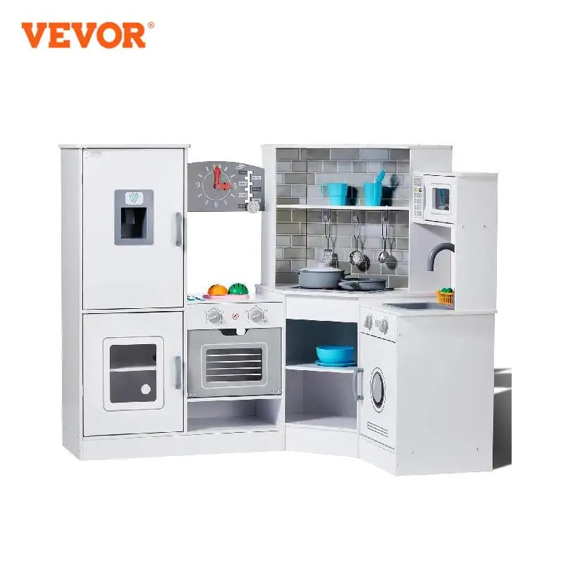 VEVOR Premium Cornered Wooden Play Kitchen Set With Revolutionary LightingSystem