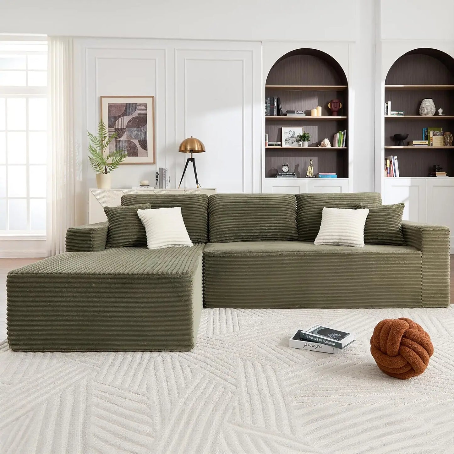 ANGDUO Boneless Couches Living Room Modular Sectional