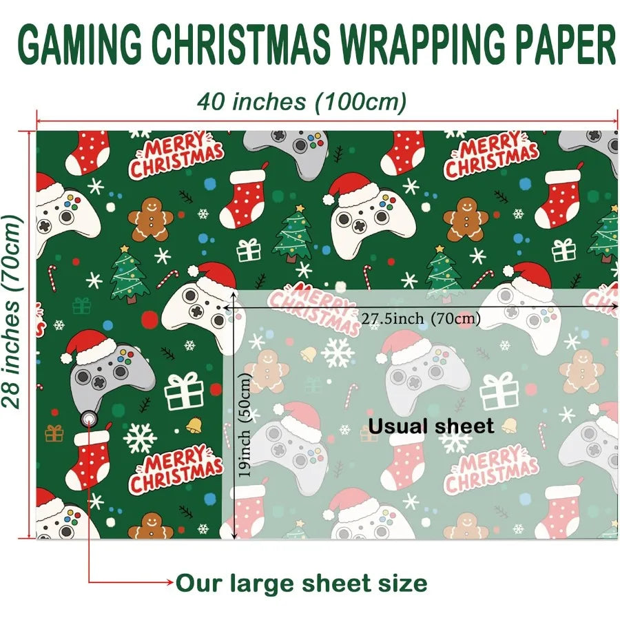 Christmas Wrapping Paper With Holiday Tree Merry Christmas
