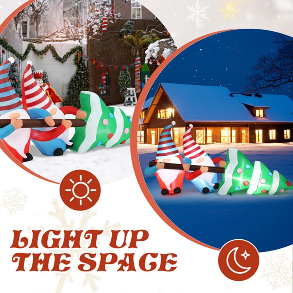 High Concerned Santa Claus Inflatable LED Yard Decor