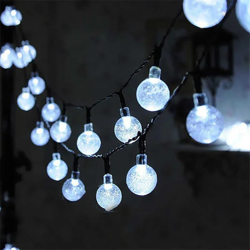 HOUHOM Solar Crystal Globe Fairy Lights Outdoor String