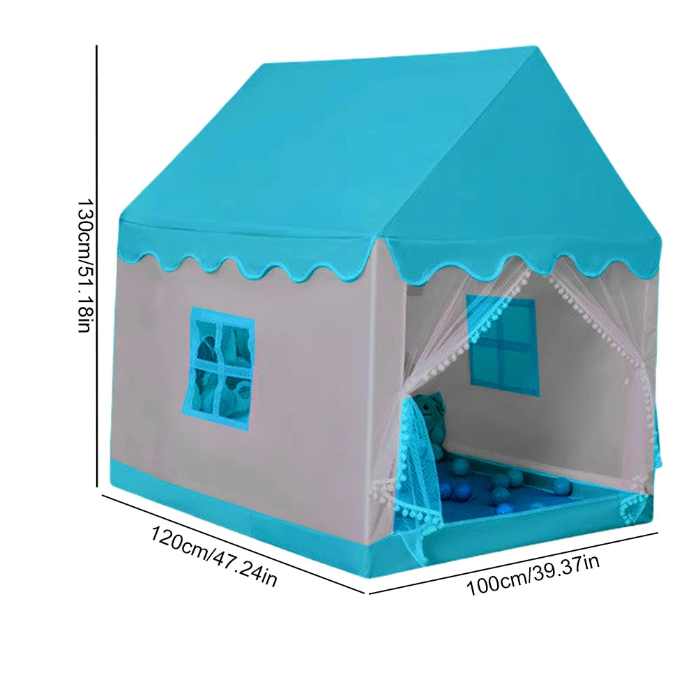 Portable Pink Princess Castle Tent for Kids Indoor Outdoor Playhouse