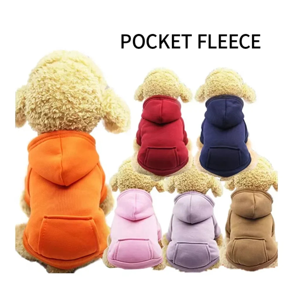 Pet Hoodie Coat For Dogs And Cats Cotton Winter Jacket With Pocket Outdoor Wholesale Designer