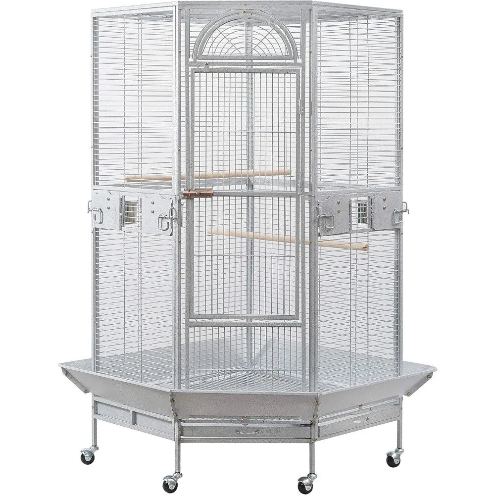 RBX Corner Bird Cage For Cockatiel Parakeet Commercial-Grade Space-Saving Design