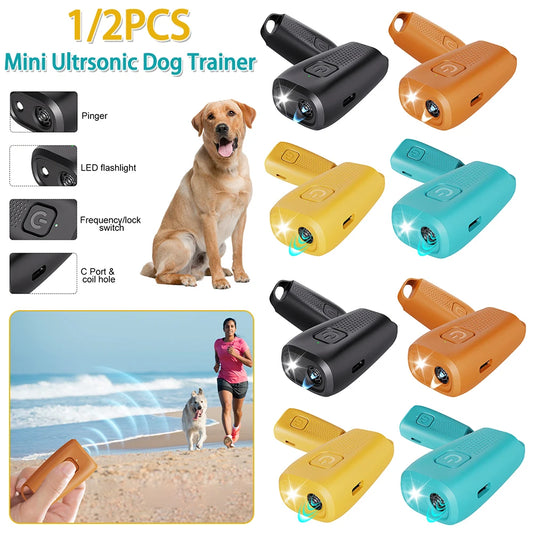 MOJOYCE CommercialGradeUltrasonicDogTrainingDevice Rechargeable Type C LED Flashlight Bark Deterrent