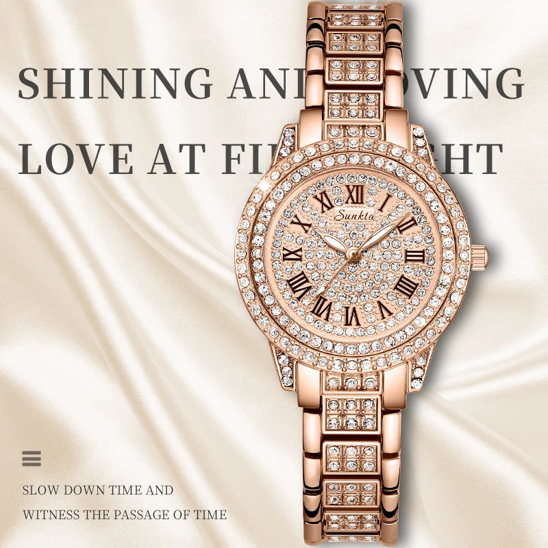 LIGE Luxury Classic Womens Quartz Wristwatch Alloy Strap