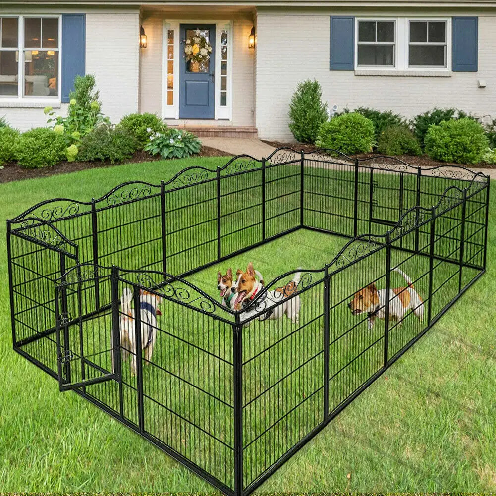 BINGOPAW IndustrialGrade WeatherResistant Heavy Duty Foldable Metal Dog Playpen IndoorOutdoor