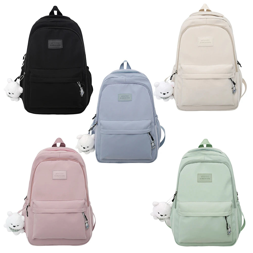 Nylon Women Backpack High Capacity Rucksack for Teens
