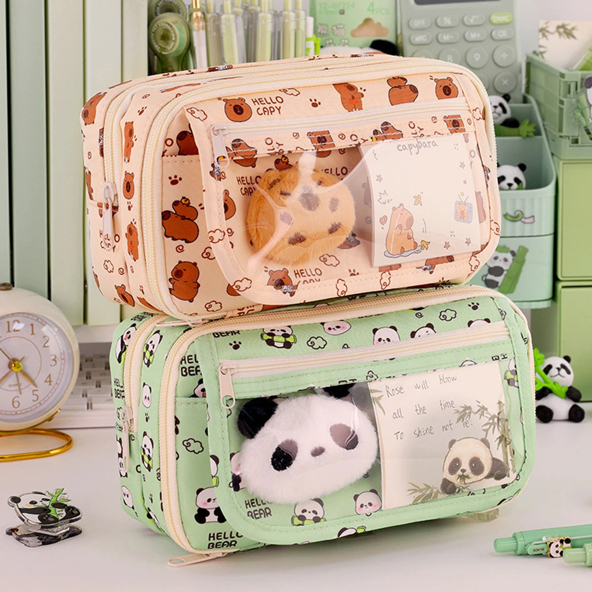 Dot Ding Kawaii Pencil Case Panda Design High Capacity