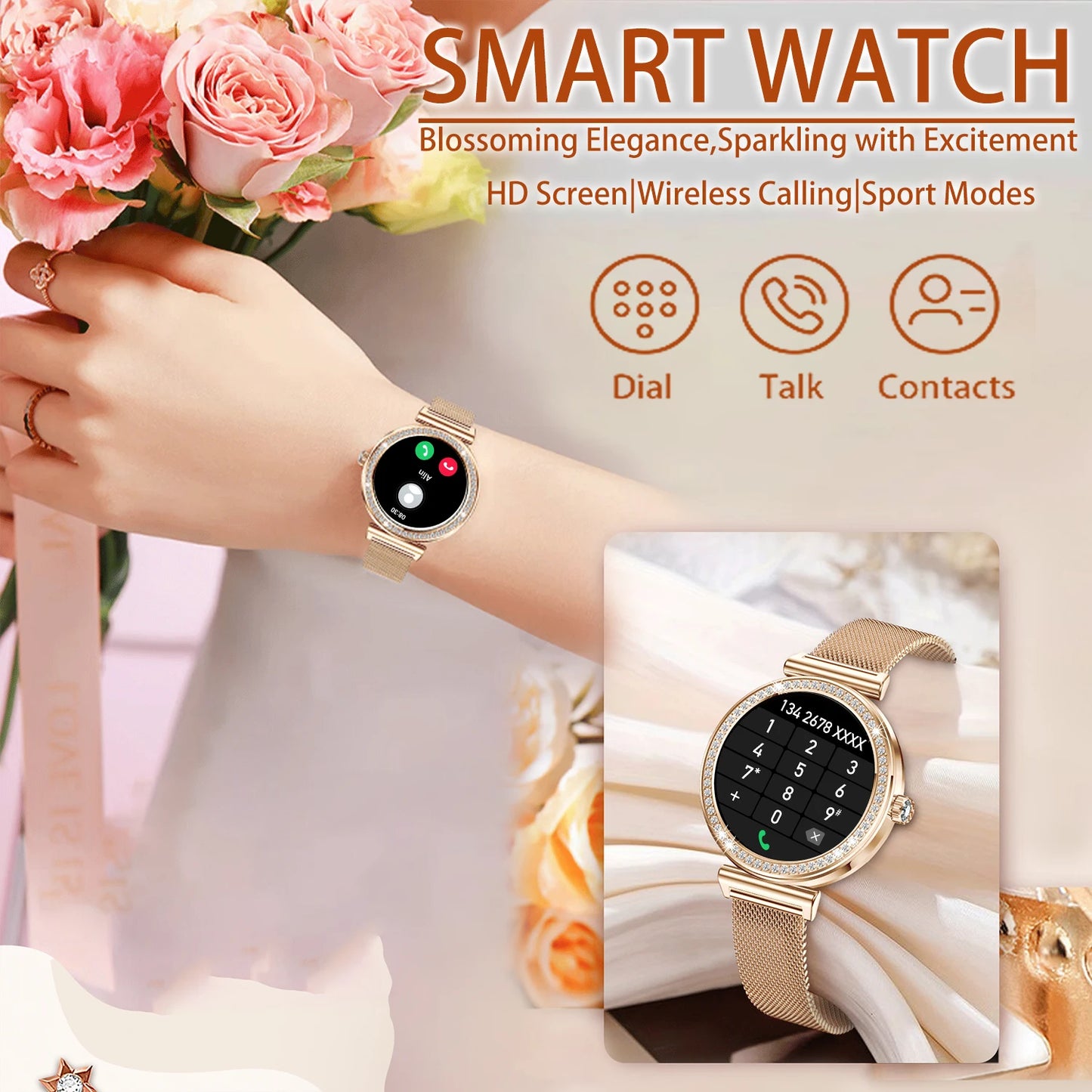 INNOFOVO Women Smartwatch With Bluetooth 5.0 Sport Modes